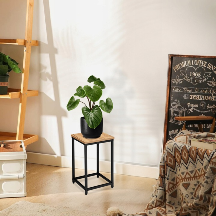 Suport pentru plante metalic VarioShop®, 43.5 cm, design modern, structura otel rezistent, negru/crem [4]