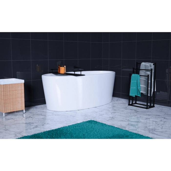 Suport pentru prosoape VarioShop, stil loft, metal, negru mat [10]