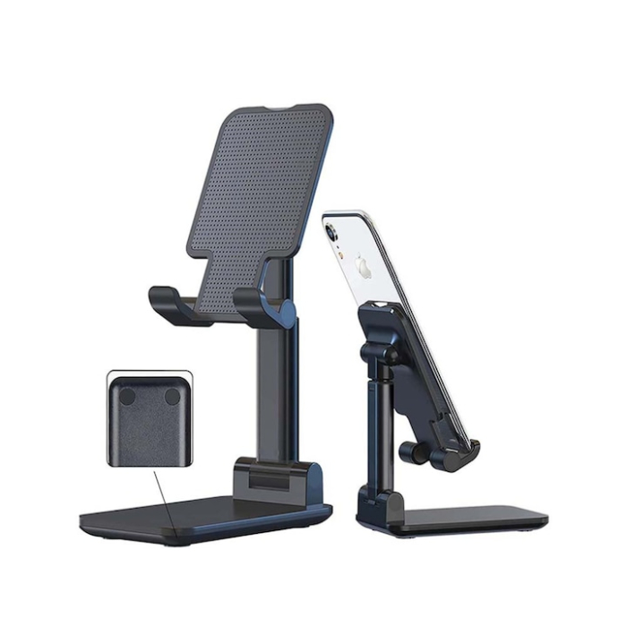 Suport reglabil pentru telefon sau tableta VarioShop®, reglabil, pliabil, stabil, compatibilitate universala, 10.5 x 6.5 cm, Negru [10]