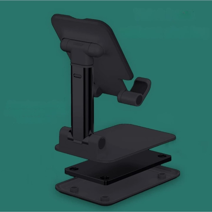 Suport reglabil pentru telefon sau tableta VarioShop®, reglabil, pliabil, stabil, compatibilitate universala, 10.5 x 6.5 cm, Negru [6]