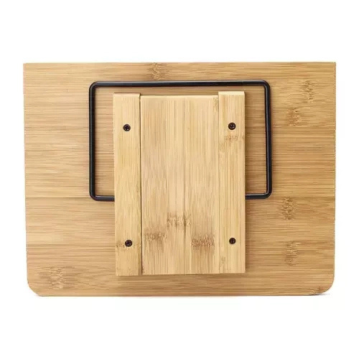 Suport tip stand pentru carti VarioShop®, potrivit pentru laptop, tableta, 2 brate reglabile, 6 nivele de ajustare, portabil, 21 x 28 x 13-18,5 cm, bambus, Maro [16]
