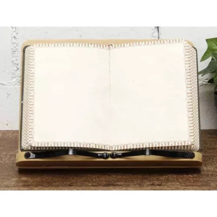 Suport tip stand pentru carti VarioShop®, potrivit pentru laptop, tableta, 2 brate reglabile, 6 nivele de ajustare, portabil, 21 x 28 x 13-18,5 cm, bambus, Maro [6]