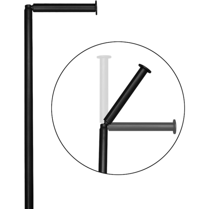 Suport vertical 2 in 1 pentru hartie igienica VarioShop®, design modern, otel inoxidabil, cu baza antiderapanta si depozitare pentru role de rezerva, ideal pentru baie, toaleta, spatii mici, Negru [6]