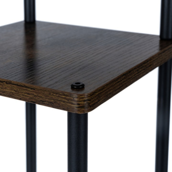 Suport vertical pentru flori si plante VarioShop®, 5 niveluri stil loft industrial, cadru metalic negru cu rafturi MDF culoare lemn, stabil si rezistent, capacitate 75 kg, pentru interior sau balcon [14]