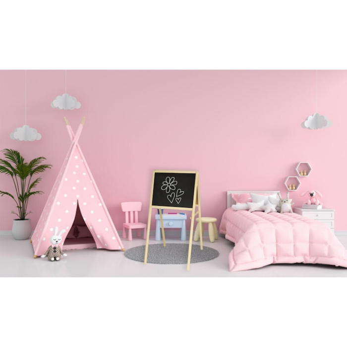 Tabla cu doua fete pentru copii VarioShop®, tabla magnetica si tabla cu creta, din lemn, cu litere magnetice, creion, marker si burete, educatie si joaca creativa acasa, 84 x 43 x 50 cm, Crem [2]