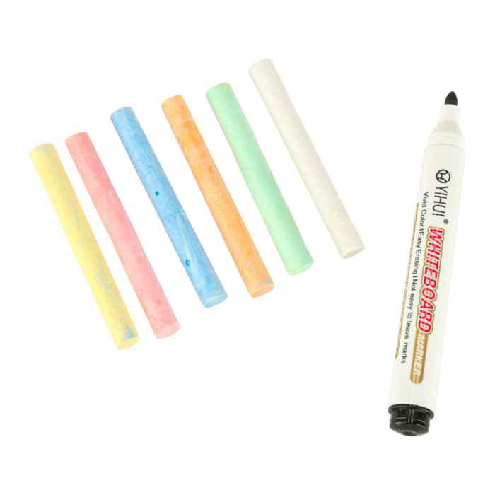 Tabla Educativa Magnetica 2in1 VarioShop®, Tabla Alba cu Marker si Tabla Neagra pentru Creta, Abac, Litere Magnetice, Suport Hartie, Raft Accesorii, Lemn Natural, 90cm [5]