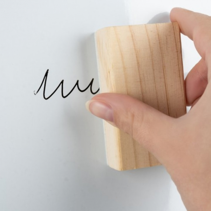 Tabla magnetica interactiva 2 in 1 VarioShop®, compacta, fata dubla, include marker, creta, burete, set de numere, non-toxic, lemn, 43 x 43 cm, Negru/Bej [7]