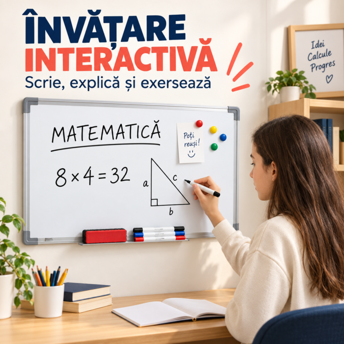 Tabla magnetica VarioShop®, whiteboard, markere colorate, magneti si burete, montare verticala sau orizontala, pentru birou, scoala, acasa, 90x60 cm [5]