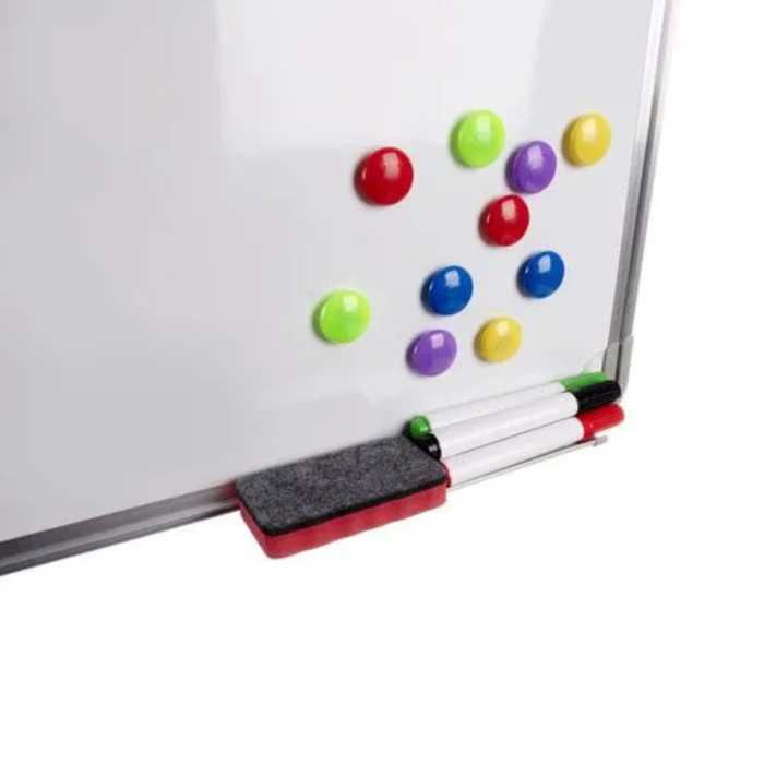 Tabla magnetica VarioShop®, whiteboard, markere colorate, magneti si burete, montare verticala sau orizontala, pentru birou, scoala, acasa, 90x60 cm [14]