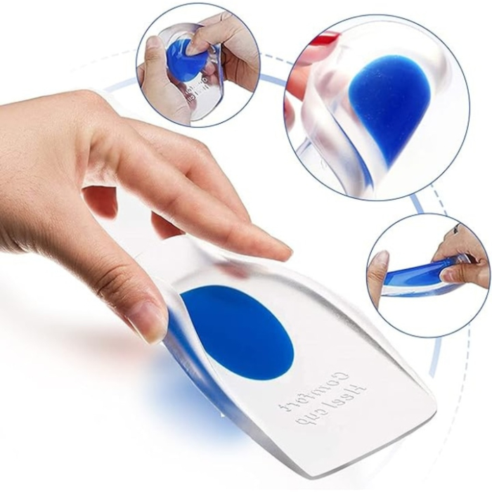 Talpi gel pentru calcai 40-46 VarioShop®, confort sporit, amortizare superioara si protectie impotriva durerilor de picioare, 1.7 x 11.2 x 6.5 cm, Transparent [6]