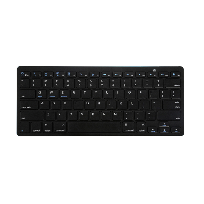 Tastatura wireless Bluetooth universala VarioShop®, compatibila cu PC, iPad, Mac, Android, iOS, profil jos, 78 taste, design subtire si portabil, antiderapanta, ideala pentru birou si calatorii, Negru [8]