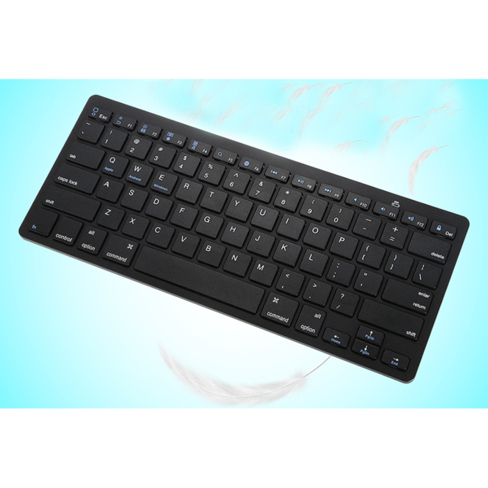 Tastatura wireless Bluetooth universala VarioShop®, compatibila cu PC, iPad, Mac, Android, iOS, profil jos, 78 taste, design subtire si portabil, antiderapanta, ideala pentru birou si calatorii, Negru [2]