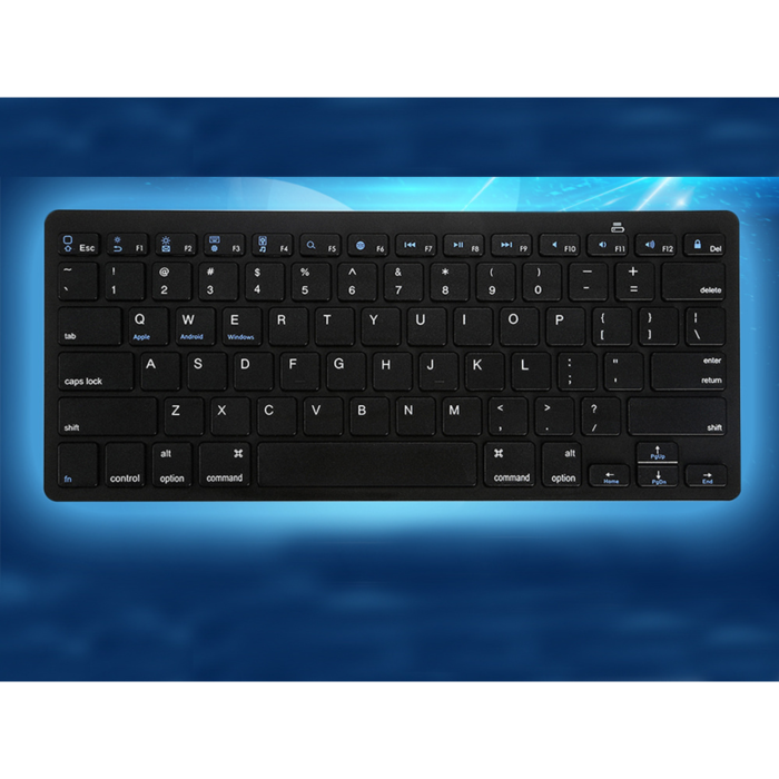 Tastatura wireless Bluetooth universala VarioShop®, compatibila cu PC, iPad, Mac, Android, iOS, profil jos, 78 taste, design subtire si portabil, antiderapanta, ideala pentru birou si calatorii, Negru [7]