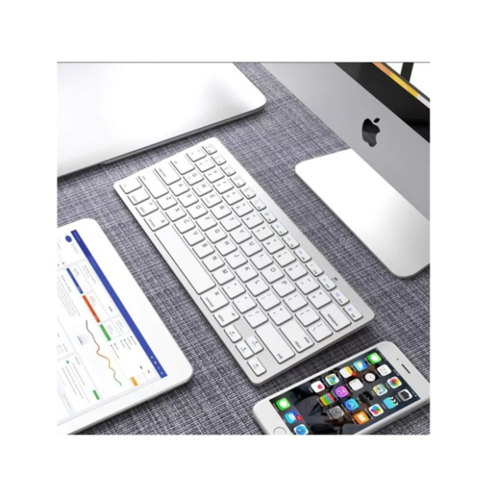 Tastatura wireless VarioShop®, design compact si subtire, compatibilitate universala, conectivitate 2.4GHz, economisire energie, 28.5 x 13.3 x 1.9 cm, Alb [7]