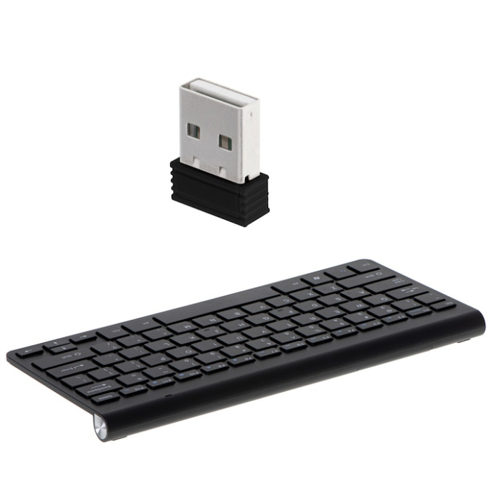 Tastatura wireless VarioShop®, design compact si subtire, compatibilitate universala, conectivitate 2.4GHz, economisire energie, 28.5 x 13.3 x 1.9 cm, Negru [7]