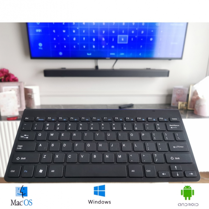Tastatura wireless VarioShop®, design compact si subtire, compatibilitate universala, conectivitate 2.4GHz, economisire energie, 28.5 x 13.3 x 1.9 cm, Negru [4]