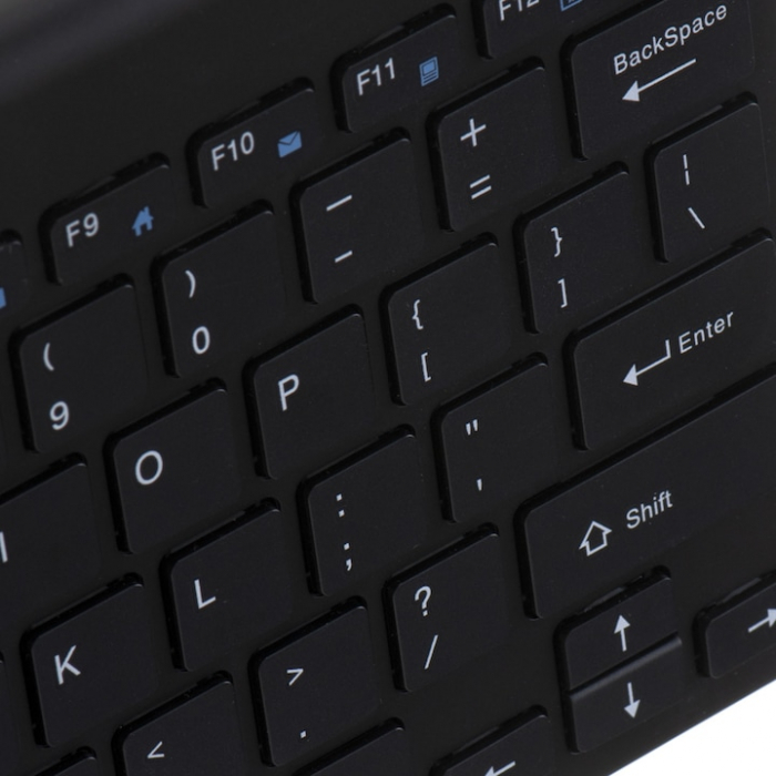 Tastatura wireless VarioShop®, design compact si subtire, compatibilitate universala, conectivitate 2.4GHz, economisire energie, 28.5 x 13.3 x 1.9 cm, Negru [6]