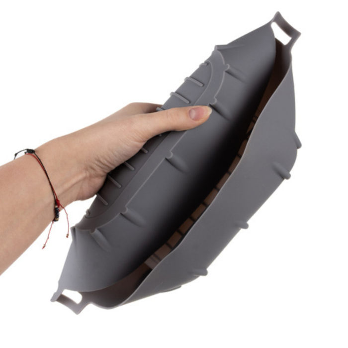 Tava de protectie din silicon pentru Air Fryer VarioShop®, pentru friteuza, prajit, copt, cos reutilizabil 20 x 20 cm, ideal pentru gatit sanatos si curatare usoara, Gri [8]