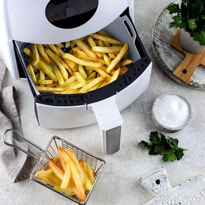 Tava de protectie din silicon pentru Air Fryer VarioShop®, pentru friteuza, prajit, copt, cos reutilizabil 20 x 20 cm, ideal pentru gatit sanatos si curatare usoara, Gri [5]