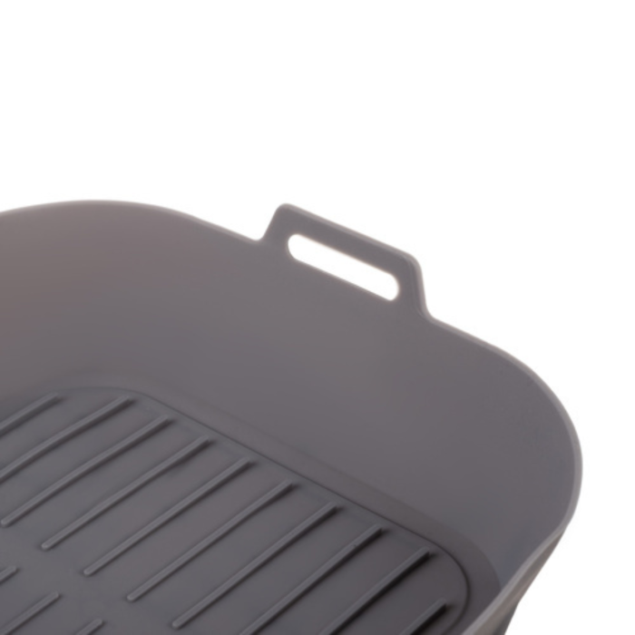 Tava de protectie din silicon pentru Air Fryer VarioShop®, pentru friteuza, prajit, copt, cos reutilizabil 20 x 20 cm, ideal pentru gatit sanatos si curatare usoara, Gri [13]