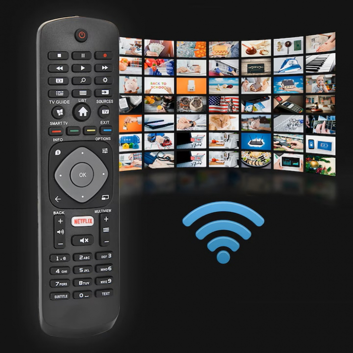 Telecomanda universala pentru televizoarele Philips VarioShop®, cu functie Smart, compatibila cu modelele vechi si noi, 20.5 x 5 cm, Negru [8]