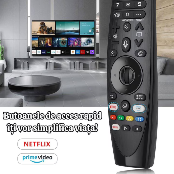 Telecomanda universala VarioShop AKB75855501/MR20GA, control vocal, design ergonomic, Negru [4]