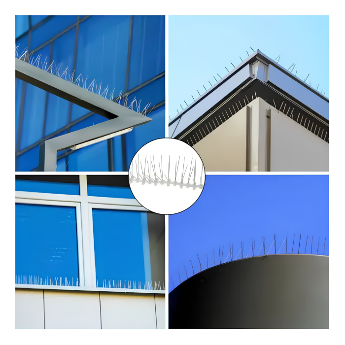 Țepi anti porumbei VarioShop®, pentru balcon, pervaz și acoperiș, bază PP cu vârfuri din oțel inoxidabil, 50 x 11 x 4 cm [5]