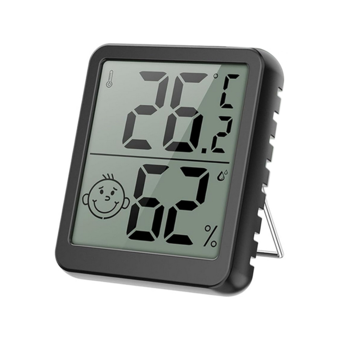 Termometru digital cu higrometru pentru interior VarioShop®, afisaj LCD, indicatie nivel confort, wireless, interval temperatura -50°C pana la +70°C, umiditate 10-99%, baterie inclusa, Negru [7]