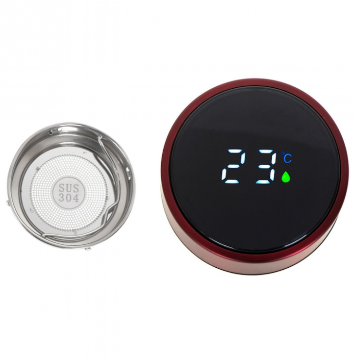 Termos smart cu afisaj LED VarioShop®, Afisarea Temperaturii, Pastreaza Bautura Fierbinte sau Rece timp de 12 ore, Otel Inoxidabil, Capacitate 500 ml, Dimensiune 21.5 x 6.7 cm, Rosu [5]
