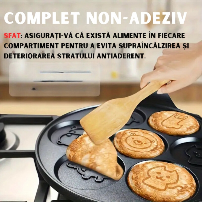 Tigaie pentru clatite VarioShop®, 7 modele de animalute, otel si aluminiu cu acoperire antiaderenta, atat pentru aragazul normal cat si pentru cel vidroceramic si electric, diametru tigaie 26.5 cm, di [3]