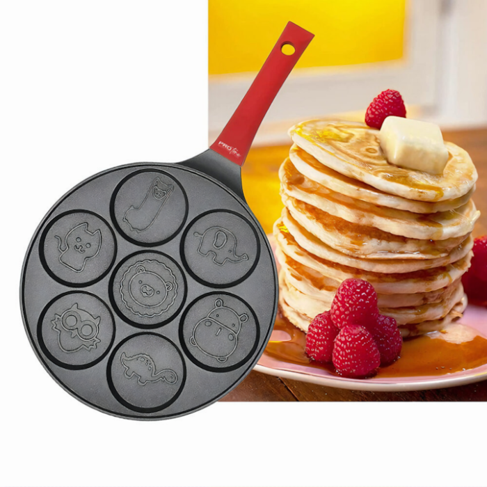 Tigaie pentru clatite VarioShop®, 7 modele de animalute, otel si aluminiu cu acoperire antiaderenta, atat pentru aragazul normal cat si pentru cel vitroceramic si electric, diametru tigaie 26 cm, diam [7]