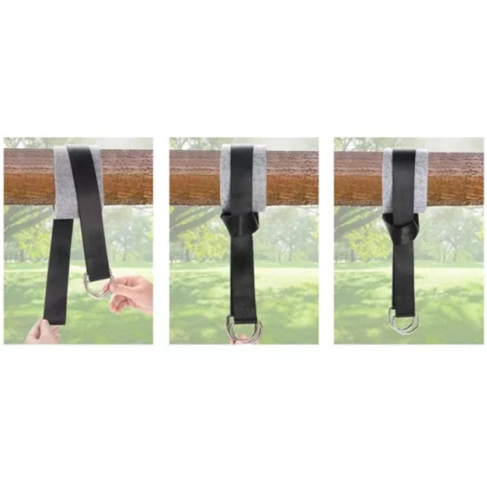 Kit montare hamac si balansoar, set prindere cu 2 franghii nailon, 2 carabiniere metalice si husa depozitare, instalare rapida fara gaurire, suport pana la 150 kg [5]