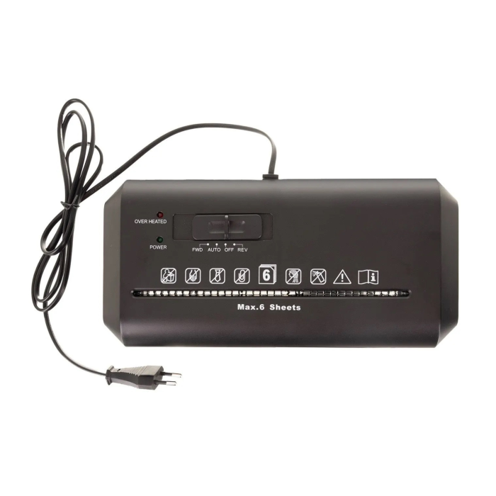 Tocator automat de hartie VarioShop®, taiere 6 mm, functie AUTO/REV/FWD/OFF, cos 10 L, nivel securitate P-2, protectie supraincalzire, negru [10]