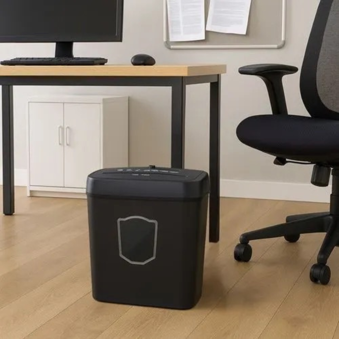 Tocator automat de hartie VarioShop®, taiere transversala, cos 12.5 L, functie AUTO/REV/FWD/OFF, nivel securitate P-4, 29 x 31 x 14 cm, negru [12]