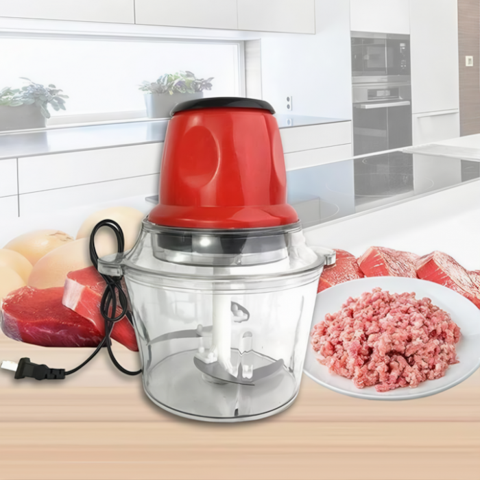 Tocator Electric Multifunctional VarioShop®, pentru Carne, Fructe si Legume, 4 lame, Capacitate 2 litri, Culoare Rosu [10]
