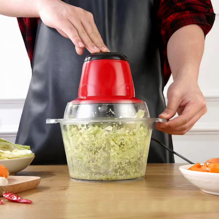 Tocator Electric Multifunctional VarioShop®, pentru Carne, Fructe si Legume, 4 lame, Capacitate 2 litri, Culoare Rosu [7]