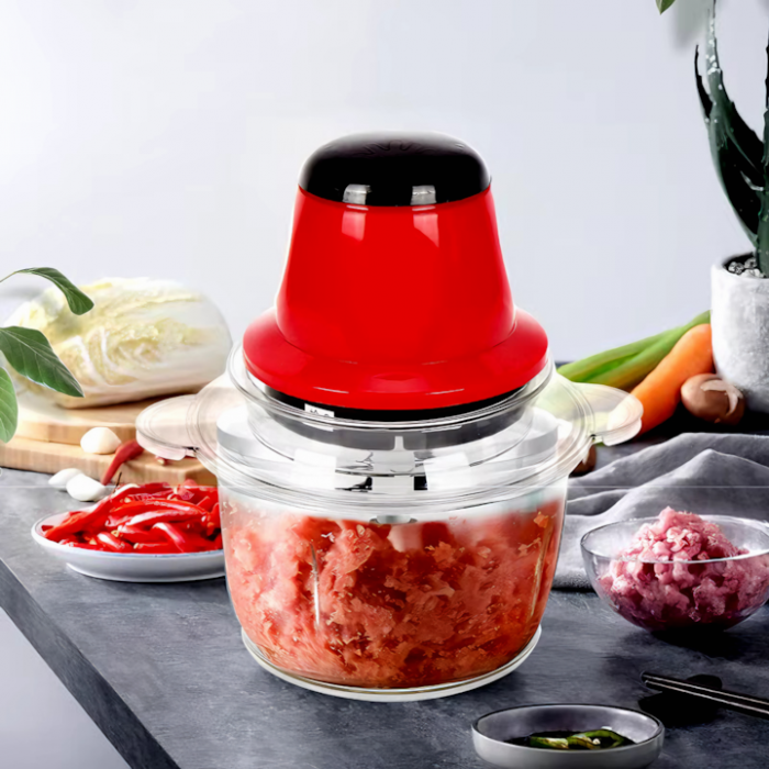 Tocator Electric Multifunctional VarioShop®, pentru Carne, Fructe si Legume, 4 lame, Capacitate 2 litri, Culoare Rosu [4]