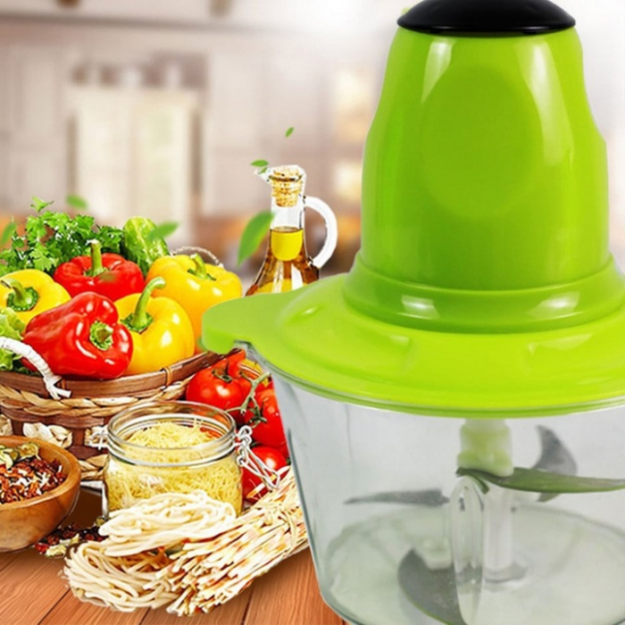Tocator Electric Multifunctional VarioShop®, pentru Carne, Fructe si Legume, 4 lame, Capacitate 2 litri, Culoare Verde [12]