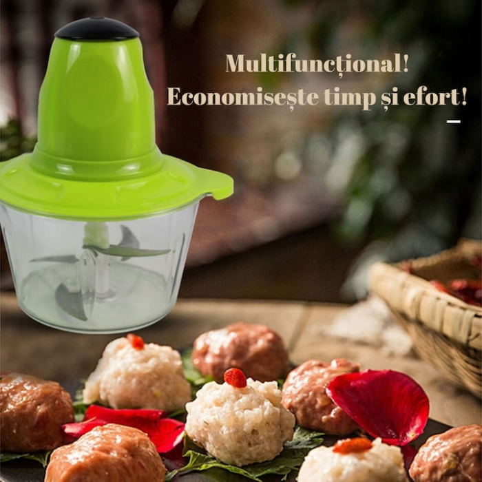 Tocator Electric Multifunctional VarioShop®, pentru Carne, Fructe si Legume, 4 lame, Capacitate 2 litri, Culoare Verde [8]