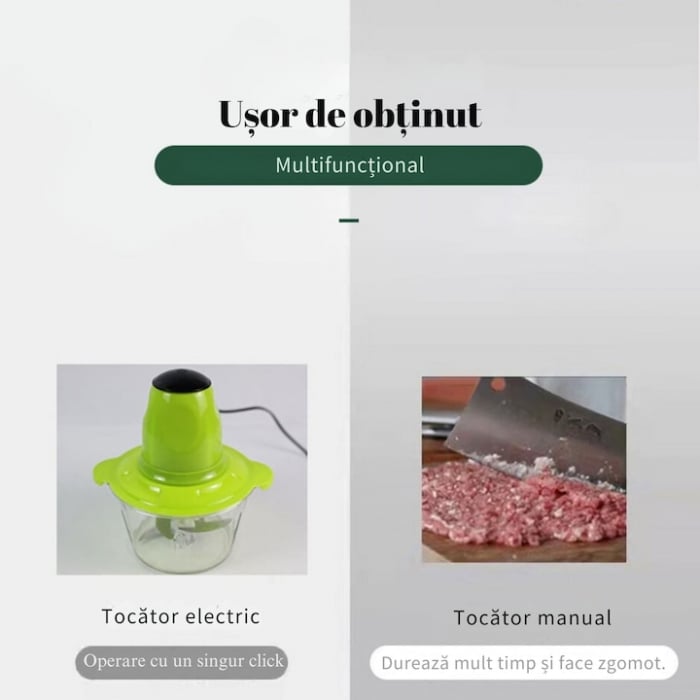 Tocator Electric Multifunctional VarioShop®, pentru Carne, Fructe si Legume, 4 lame, Capacitate 2 litri, Culoare Verde [16]