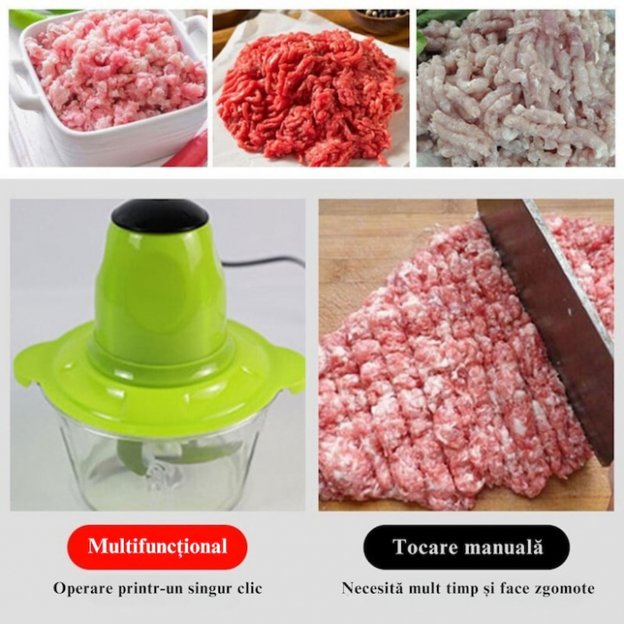 Tocator Electric Multifunctional VarioShop®, pentru Carne, Fructe si Legume, 4 lame, Capacitate 2 litri, Culoare Verde [5]