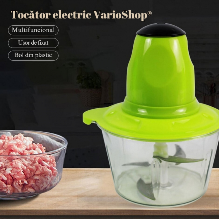 Tocator Electric Multifunctional VarioShop®, pentru Carne, Fructe si Legume, 4 lame, Capacitate 2 litri, Culoare Verde [6]