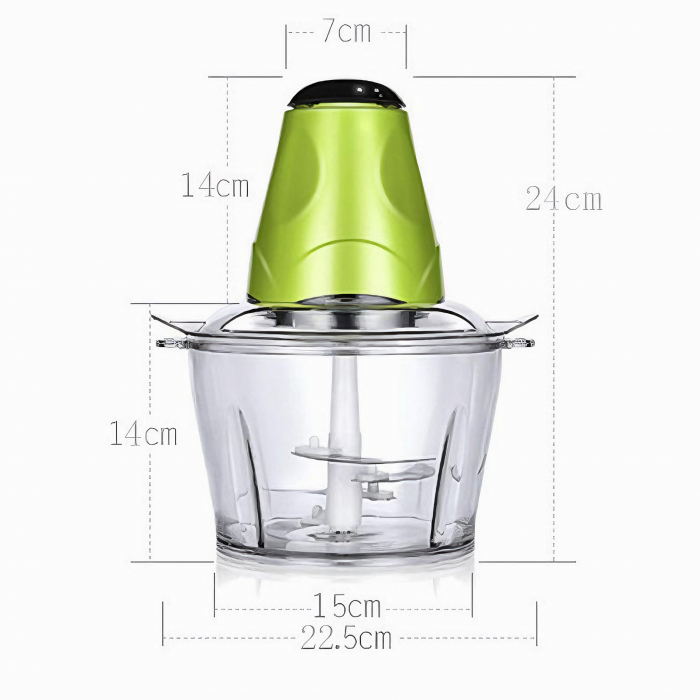 Tocator Electric Universal VarioShop®, maruntitor legume, fructe si seminte, capacitate recipient 1800 ml, din otel inoxidabil, 220/240V, 300W, 25x22 cm, verde [28]