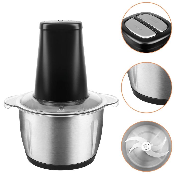 Tocator electric VarioShop®, 500W, bol 2L, 4 lame inox, 2 viteze, functie Pulse, protectie la pornire accidentala, pentru carne, legume, fructe si nuci [10]