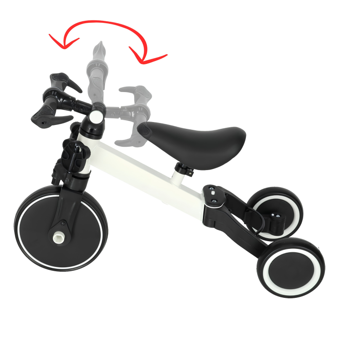 Tricicleta 3 in 1 pentru copii VarioShop®, mod bicicleta de echilibru, reglabila, cadru otel, roti spuma, 1.5-5 ani, sarcina maxima 30 kg, alb/negru [5]