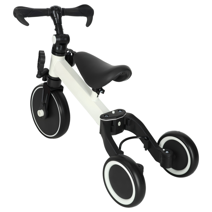 Tricicleta 3 in 1 pentru copii VarioShop®, mod bicicleta de echilibru, reglabila, cadru otel, roti spuma, 1.5-5 ani, sarcina maxima 30 kg, alb/negru [7]