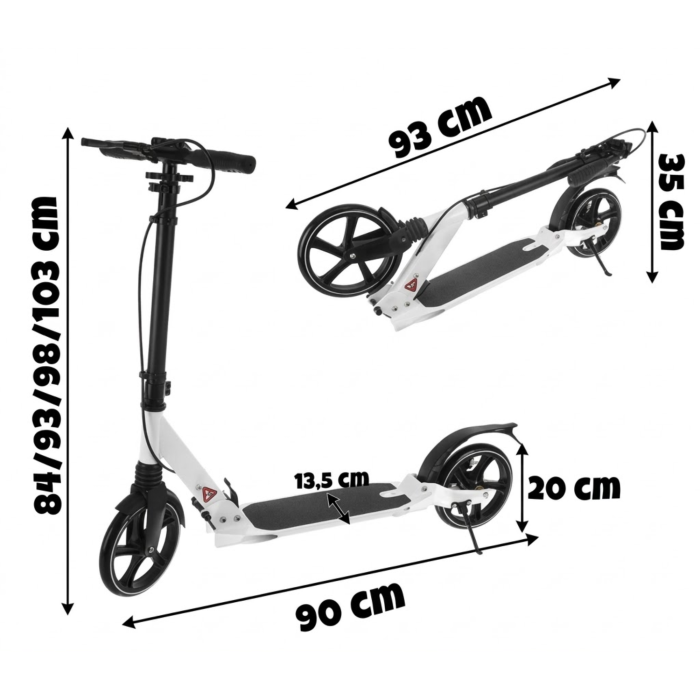Trotineta pliabila pentru copii si adulti, roti 20 cm, suspensie, frana pe disc, suport parcare, ideala pentru oras si transport rapid [5]