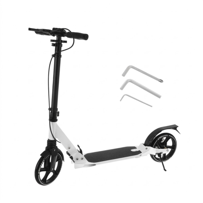 Trotineta pliabila pentru copii si adulti, roti 20 cm, suspensie, frana pe disc, suport parcare, ideala pentru oras si transport rapid [9]