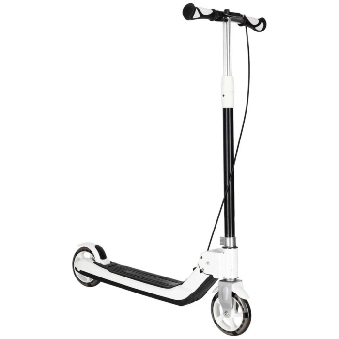 Trotineta pliabila VarioShop® pentru copii, roti LED, ghidon reglabil 81-94 cm, frana de mana si picior, max 100 kg, negru/alb [5]