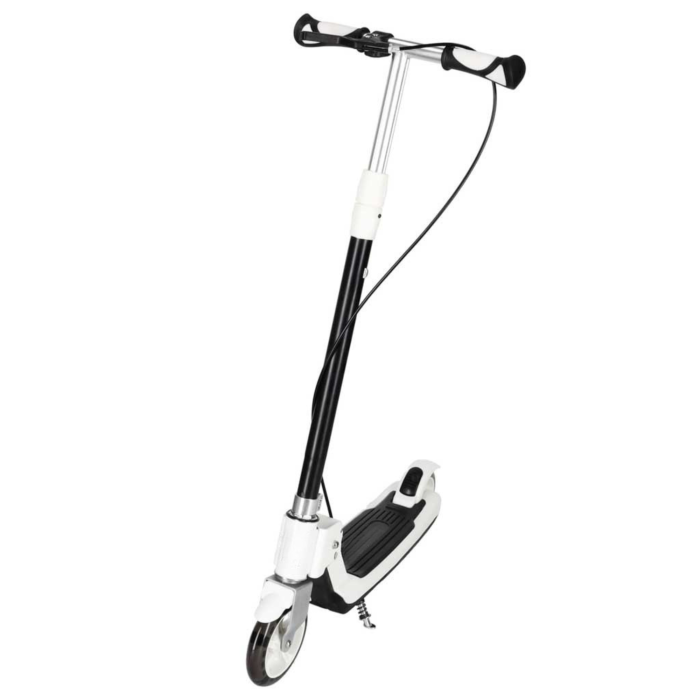 Trotineta pliabila VarioShop® pentru copii, roti LED, ghidon reglabil 81-94 cm, frana de mana si picior, max 100 kg, negru/alb [4]